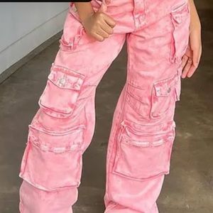 Pink cargo pants
